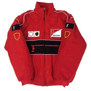 F1 racing suit college style retro style autumn and winter coat cotton jacket spot full embroidery team uniform winter cotton jack240O