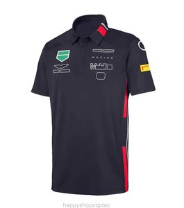 F1 Team Red Color Bull Motorsport para Honda Martin Racing Motocross Sports Polo Lapel Shirt Summer Jersey Motocicleta Clothingss012