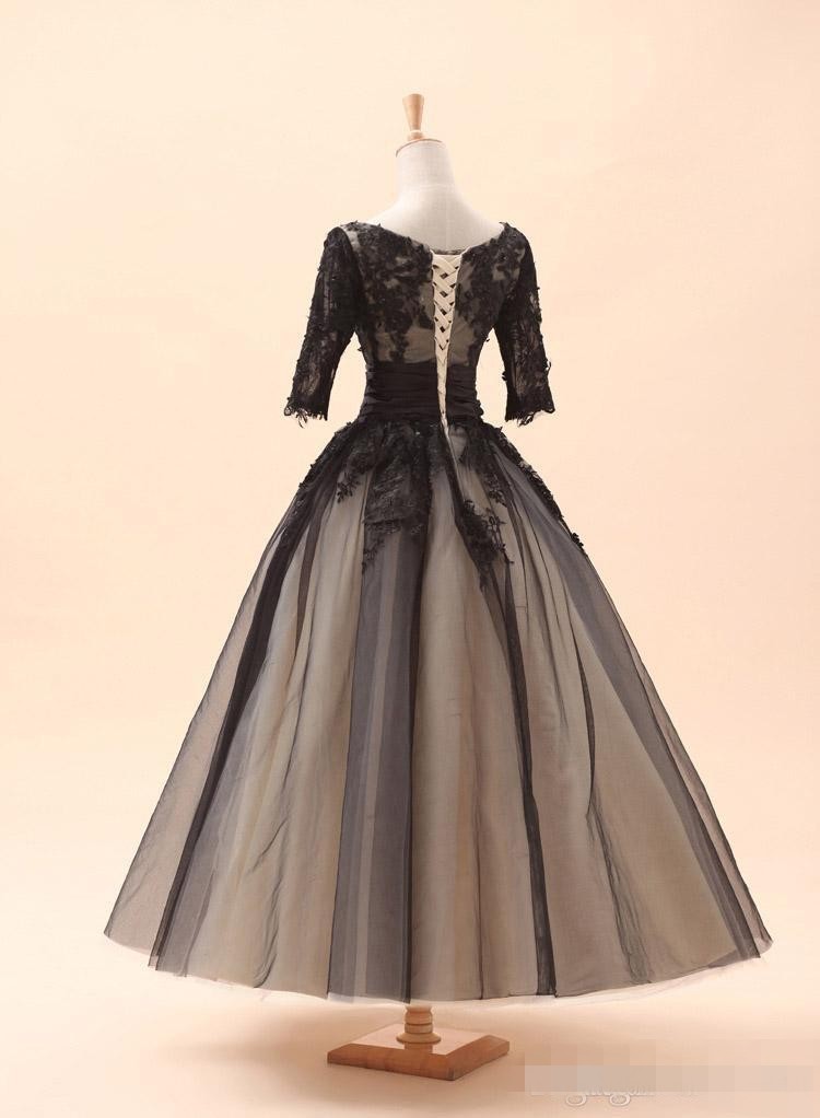 Hot Sale Short A-Line Dresses Plus Size Scoop Half Sleeve Lace Up Tea Length Bridal Dress Wedding Gowns Vestido De Noiva 0510
