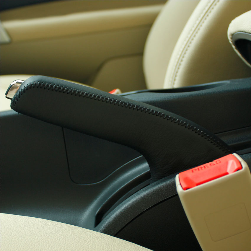 Handbrake cover Case for Nissan Qashqai Genuine leather Handbrake lever covers Auto interior decoration DIY Handbrake Sleeve car covers