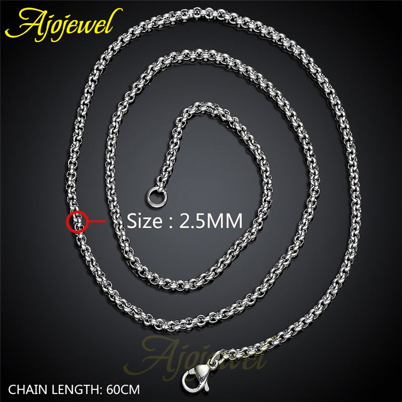 FG Length 45/50/55/60cm Curb Link Chain Mens Jewelry Stainless Steel Necklace