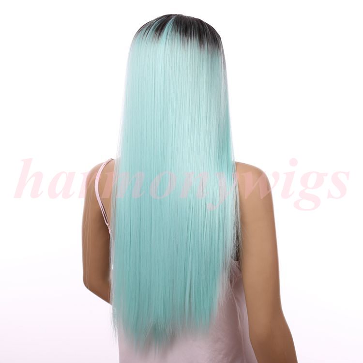 Fashion Lace Front Wigs 20inch ombre color chocolate Black& Mint Green Synthetic Heat Resistant Hair Lace Wigs Extenisons
Fashion Lace Front Wigs 20inch ombre color chocolate Black& Mint Green Synthetic Heat Resistant Hair Lace Wigs Extenisons