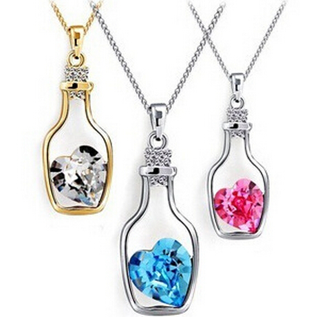 Crystal Necklace Wishing Bottle necklace girl brief paragraph Drift Bottles pendant necklace Best Valentine's day Gifts Free Shipping
Crystal Necklace Wishing Bottle necklace girl brief paragraph Drift Bottles pendant necklace Best Valentine's day Gifts Free Shipping