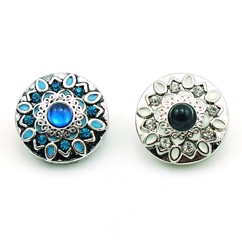 Fashion Noosa 18mm Snap Buttons Charms 2 Color Flower Ginger Clasps Interchangeable DIY Jewelry Accessories NKC0043