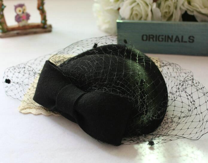 England ancient style hat female cap Small pure wool hat bride headdress autumn and winter hat free shipping HT22