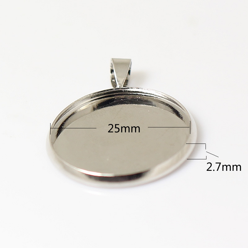 Beadsnice pendant blanks blank bezel cabochon setting brass fit for circle cameo and resin photo pendant findings wholesale