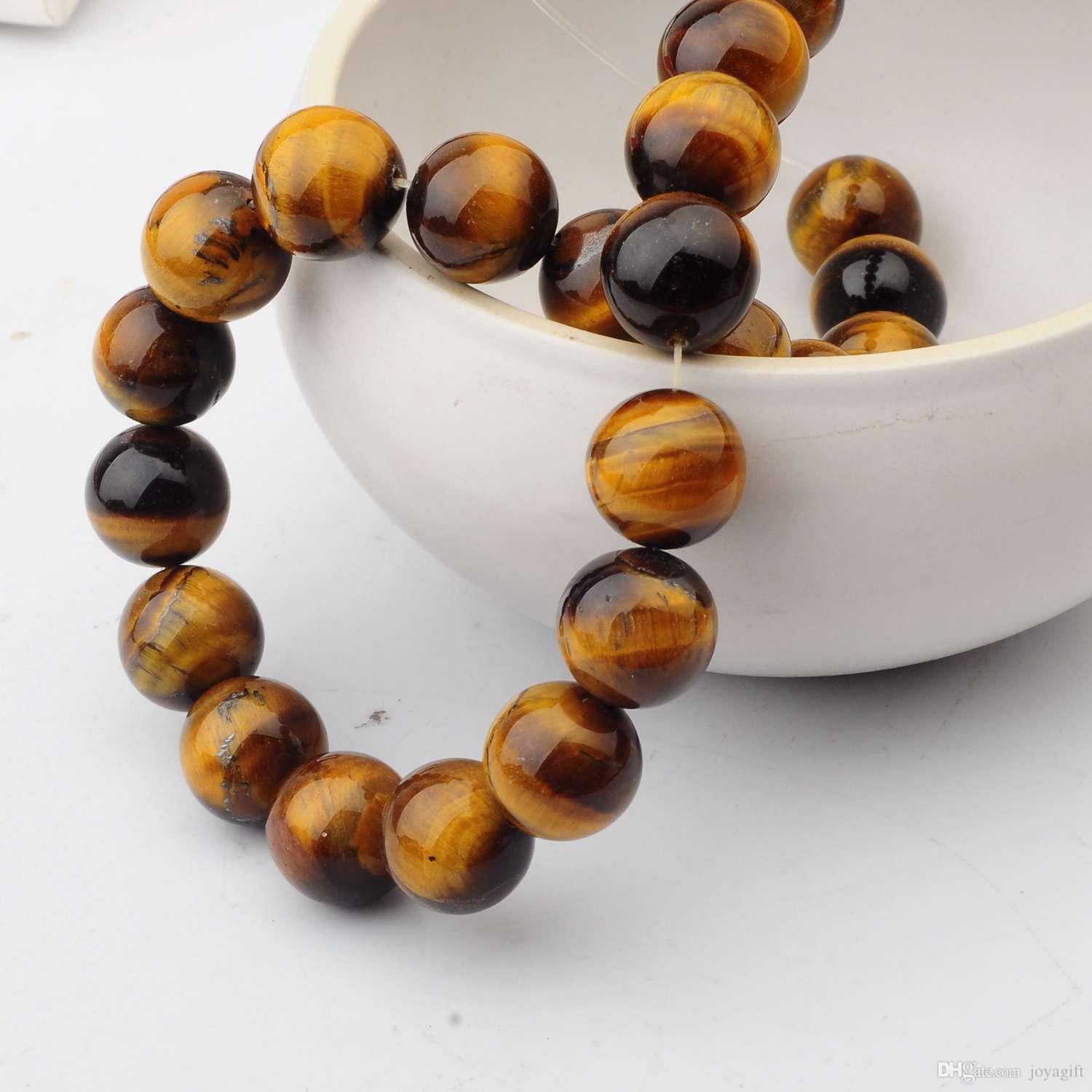 Natural Gemstone Tiger Eye 14mm Round Beads for DIY Making Charm Jewelry Necklace Bracelet loose 28PCS Stone Beads For Wholesales