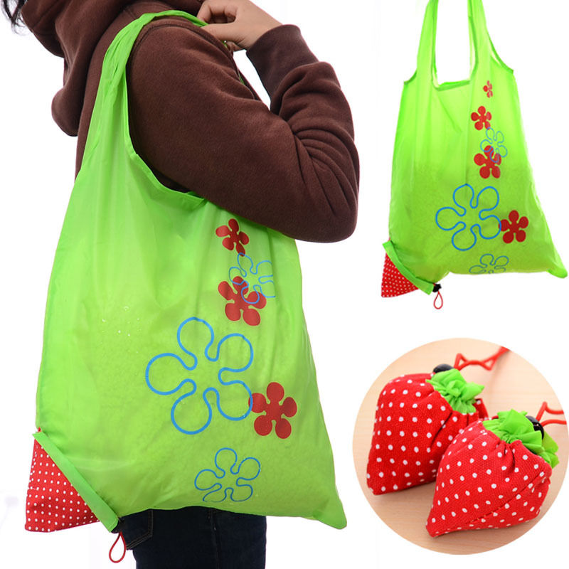 Storage Bags Eco Storage Handbag Strawberry Foldable Shopping Tote Reusable Random Color