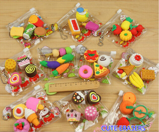 Free EMS DHL 100 Sets (100 Packs) Mixed Fresh Fruit Eraser Food Cake Eraser Cartoon Animal Rubber Pencil Eraser With Nice Bag Christmas Gift
Free EMS DHL 100 Sets (100 Packs) Mixed Fresh Fruit Eraser Food Cake Eraser Cartoon Animal Rubber Pencil Eraser With Nice Bag Christmas Gift