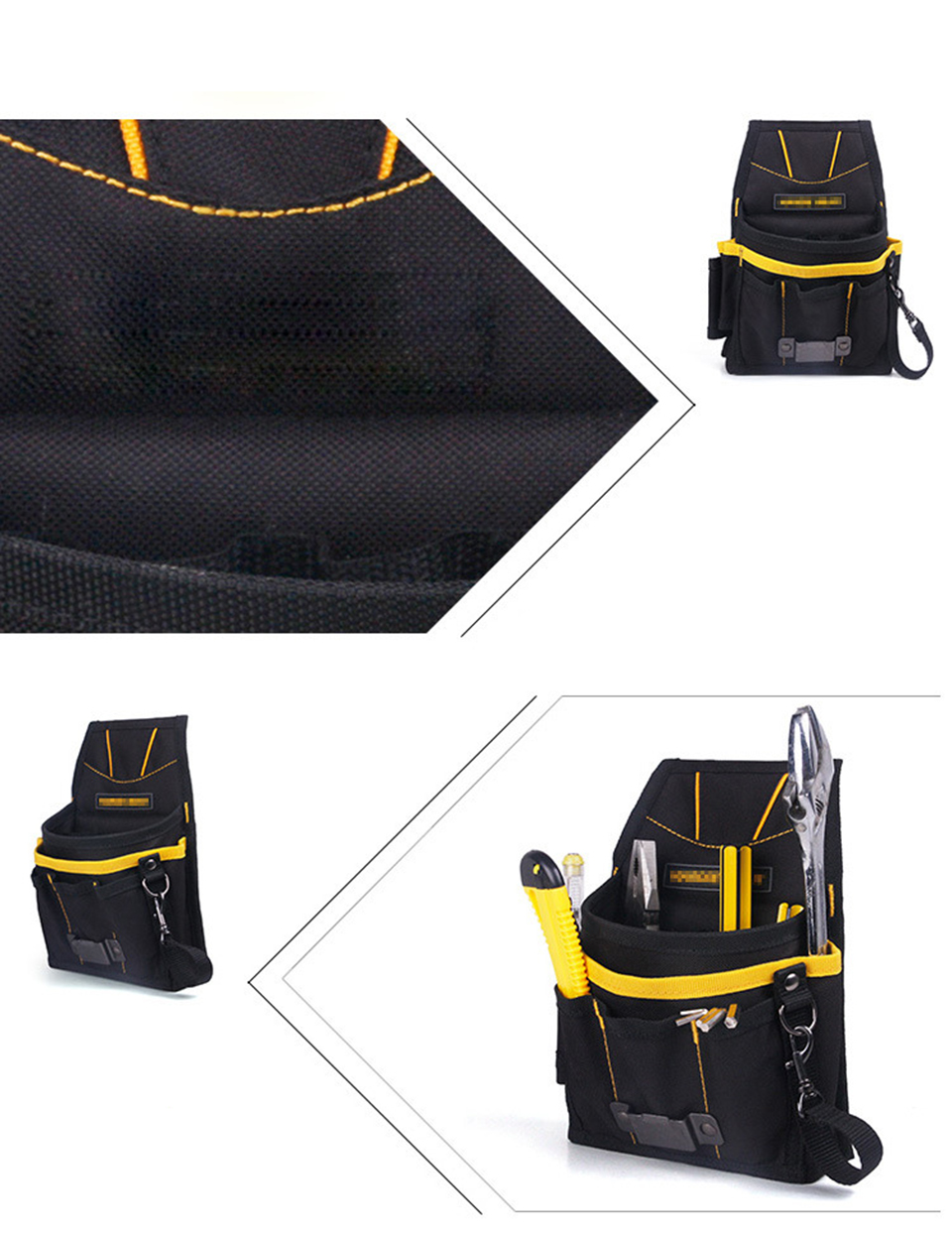 Compact Oxford Fabric Belt-Waisted Tool Holder Pouch - Weather Resistant Multipurpose Organizer for Automotive Use MO-304