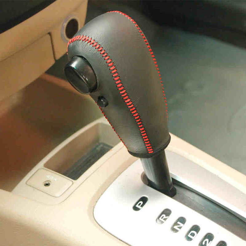 Case for KIA cerato automatic gear cover Car styling Genuine leather Gearshift cover DIY Auto interior decoration