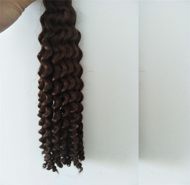 Grade 7A-- Brazilian 100% Human Virgin Brazilian Deep wave Hair Bulk with dark brown color, 100g per piece, free dhl