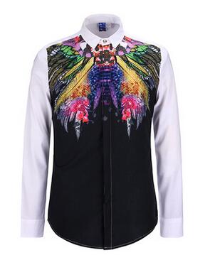Wholesale-Hot New 3D Printed Men Gold Shirt printing Animal eagle Fashion  Long Sleeve Shirt Camisa Masculina Social Dress Shirts