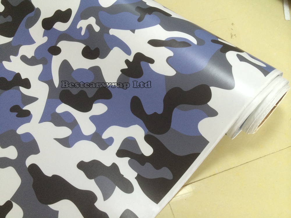 Blue Snow style CAR CAMO KIT VINYL Wrap Camouflage Sticker GRAPHICS STICKERS DECALS BONNET ROOF GOLF size 1.52x30m/Roll Free Shipping