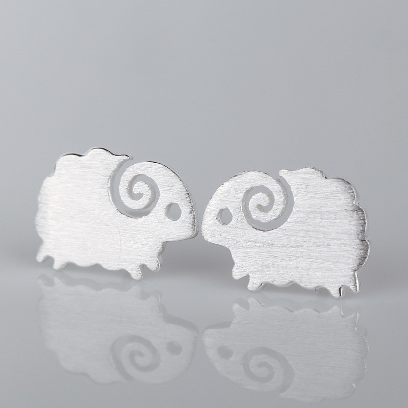 10PCS- S046 Cute Little Sheep Studs Earrings Tiny Mutton Earring Goat Earrings Lovely Animal Stud Earrings for Constellation Birthday Gifts