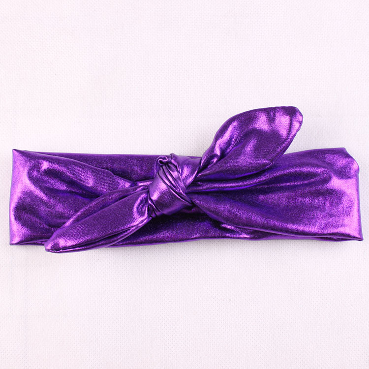 20pcs NEW child bronzing Turban Twist Headband Head Wrap Twisted Knot Baby Metallic Bunny Ears bow elastic headband Vintage FD6538