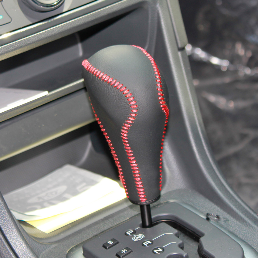 Case for Peugeot 307 308 2012 automatic gear cover DIY Auto interior decoration car styling genuine leather car gear shift collars