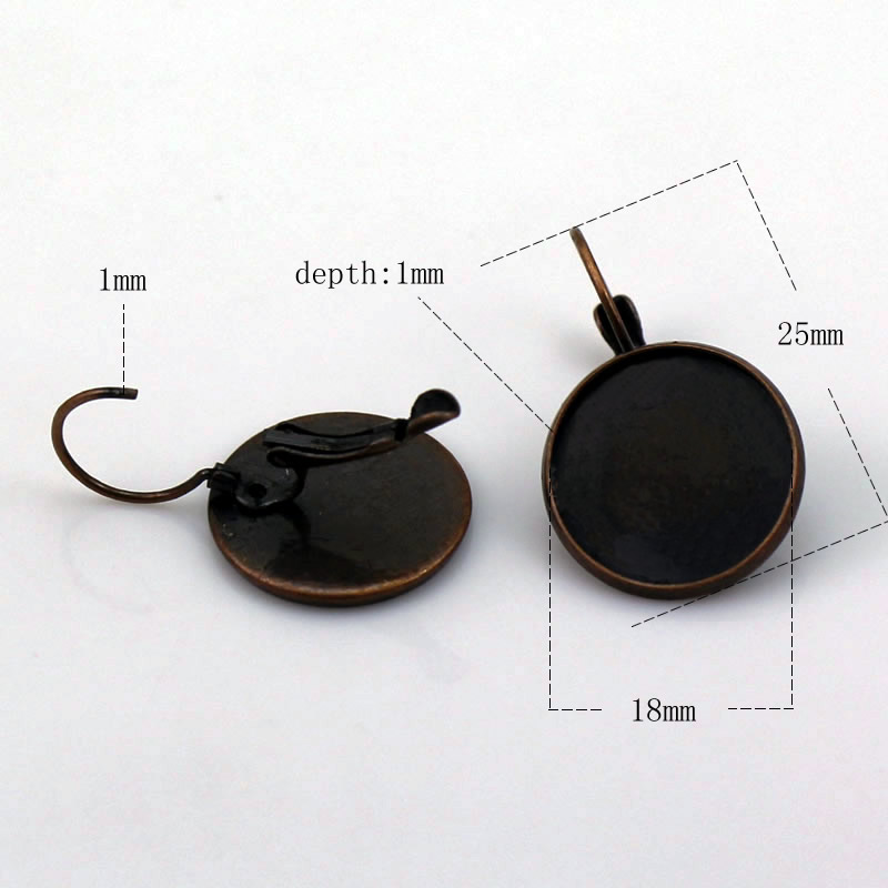 Beadsnice brass earring bezel settings leverback earrings cabochon setting jewelry making supplies earring findings ID 6336