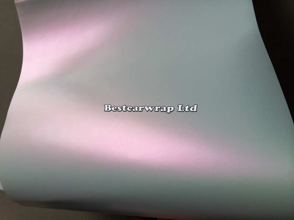 Premium Pearl White Matt Vinyl Wrap White-pink Pearlescent white Matte Film Car Wrapping Foil Sticker Size:1.52*20M/Roll ( 5x66ft