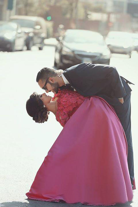 Fantasy Hot Pink Arabic Prom Dresses Off The Shoulder Long Sleeves Gorgeous 3D Floral Appliqes Bodice A Line Free Prom Gowns Evening Dress