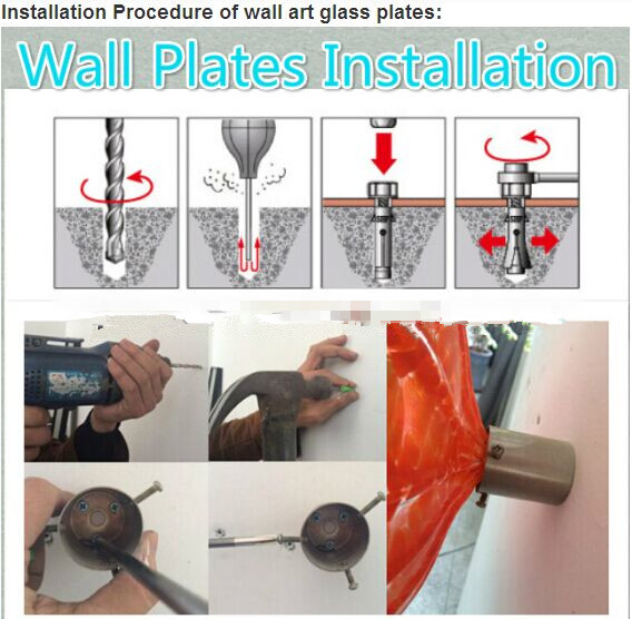 Murano Glass Flower Plates Wall Art Colored Glass Hanging Plates Anqique Style Wall Art for Museum Hotel Home Decoration