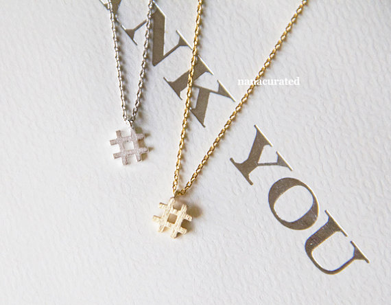 30PCS Hashtag Necklace Simple Initial Sign Necklace Trendy Symbol # Necklaces Typography Music Note Necklace for Women Ladies