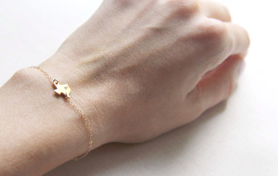30PCS- B033 Outline Texas State Bracelet With Heart USA TX State Bracelet I heart love Texas Bracelet Map Geography Bracelets