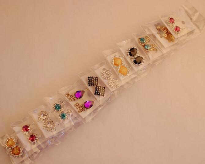 Fashion Top Quality New mix 100 Styles 100 Pair Diamond Earrings Pearl Earrings Buckle Jewelry For Women Wedding Earrings Stud