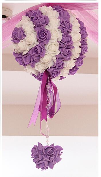 Wedding silk Kissing Ball 11 Inch flower ball decorative flower artificial flower for wedding garden market decoration
