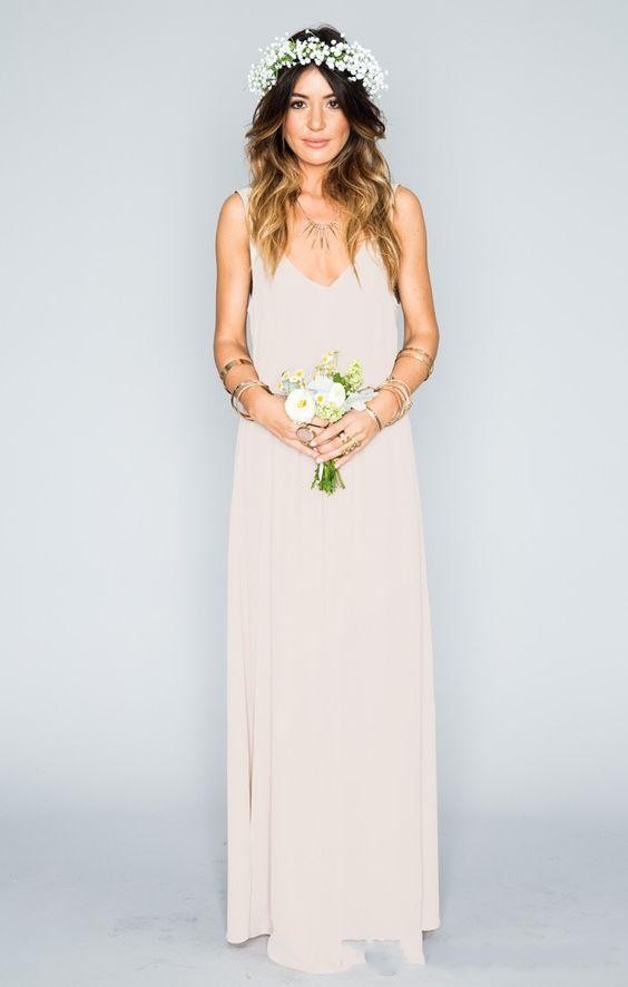 New Arrival Summer Beach A-line Crew Neck Off Shoulders Chiffon Bridesmaid Gowns Side Split Wedding Guest Dresses 2024