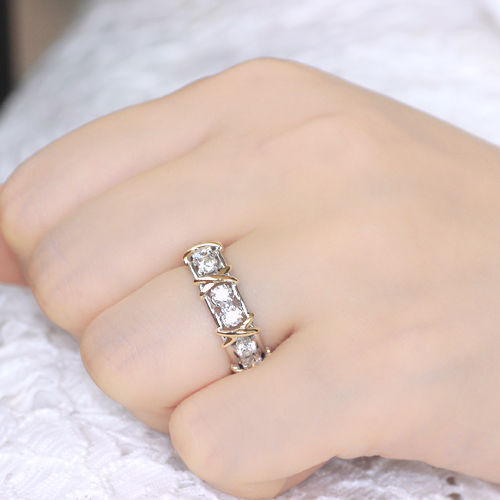 Victoria Wieck Brand Jewelry 10kt white &gold filled Topaz Simulated Diamond Wedding princess Band Silver Rings for Women Size 5/6/7/8/9/10