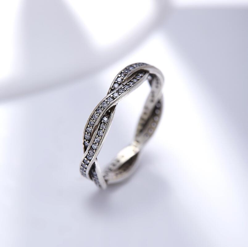 Victoria Wieck 925 Sterling Silver BRAIDED PAVE SILVER RING with Clear CZ Zirconia Authentic Twist Of Fate Stackable Twisted Ring Jewelry