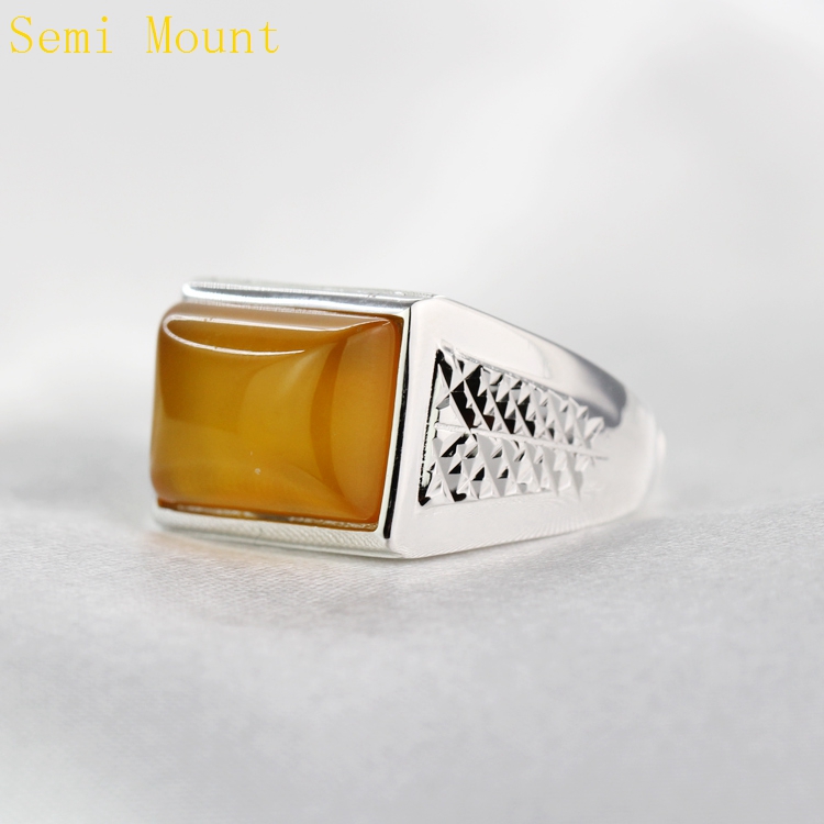 925 Sterling Silver Engagement Wedding Men Ring Semi Mount Ring for 10x14mm 11x15mm Princess Cabochon Amber Lapis Lazuli DIY Stone Setting
925 Sterling Silver Engagement Wedding Men Ring Semi Mount Ring for 10x14mm 11x15mm Princess Cabochon Amber Lapis Lazuli DIY Stone Setting