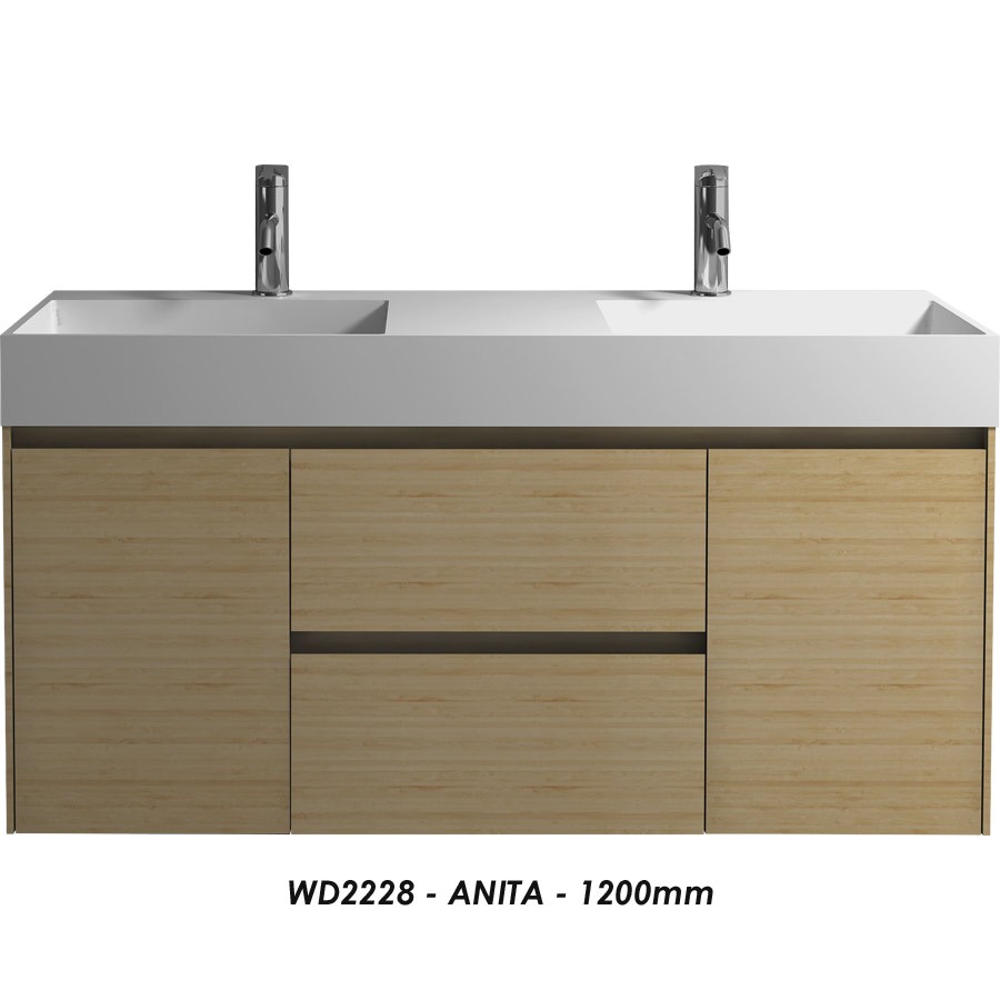 1200mm Bathroom Furniture Free Standing vanity Stone Solid Surface Blum Drawer Cloakroom Wall Hung Cabinet Storage 2228
