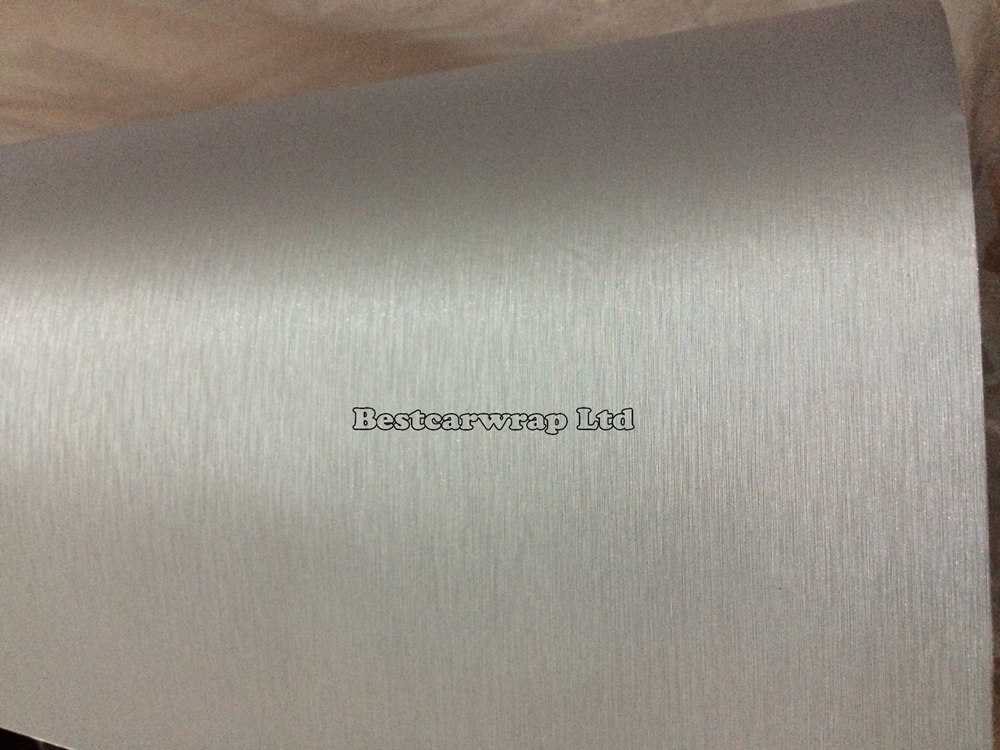Silver Metallic Brushed Steel Vinyl For car wrapping Film Vehicle Stickers Decal Bubble Free air release Size 1.52x30M/Roll