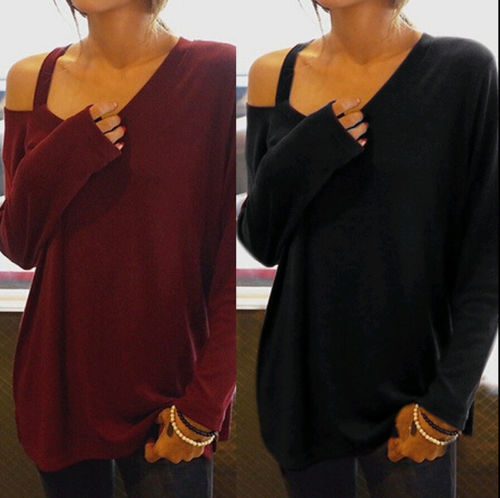 Wholesale-T-shirt Women Fashion Long Sleeve Cut-Out Off Shoulder Tops Asymmetric Hem Tee Loose T Shirts Fashion 2016 New Arrival, Red
Wholesale-T-shirt Women Fashion Long Sleeve Cut-Out Off Shoulder Tops Asymmetric Hem Tee Loose T Shirts Fashion 2016 New Arrival, Red