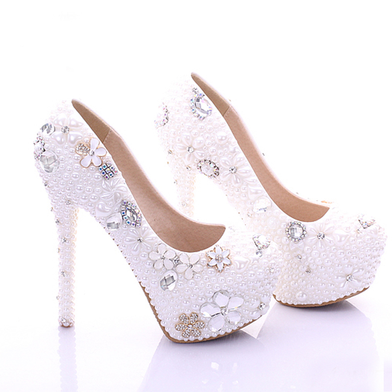 Plus Size Bridal Shoes White Womens Shoes on Sale Fashion Luxurious Pearls Crystals Wedding Party Prom High Heel Shoes
Plus Size Bridal Shoes White Womens Shoes on Sale Fashion Luxurious Pearls Crystals Wedding Party Prom High Heel Shoes