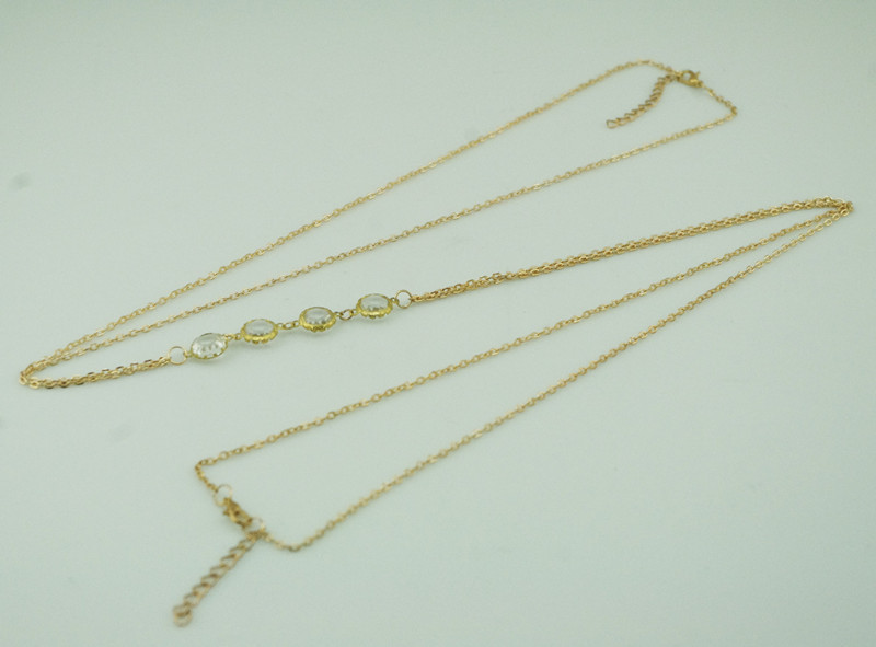 w1022 sexy summer hot-selling crystal pendant gold body chain bodychain