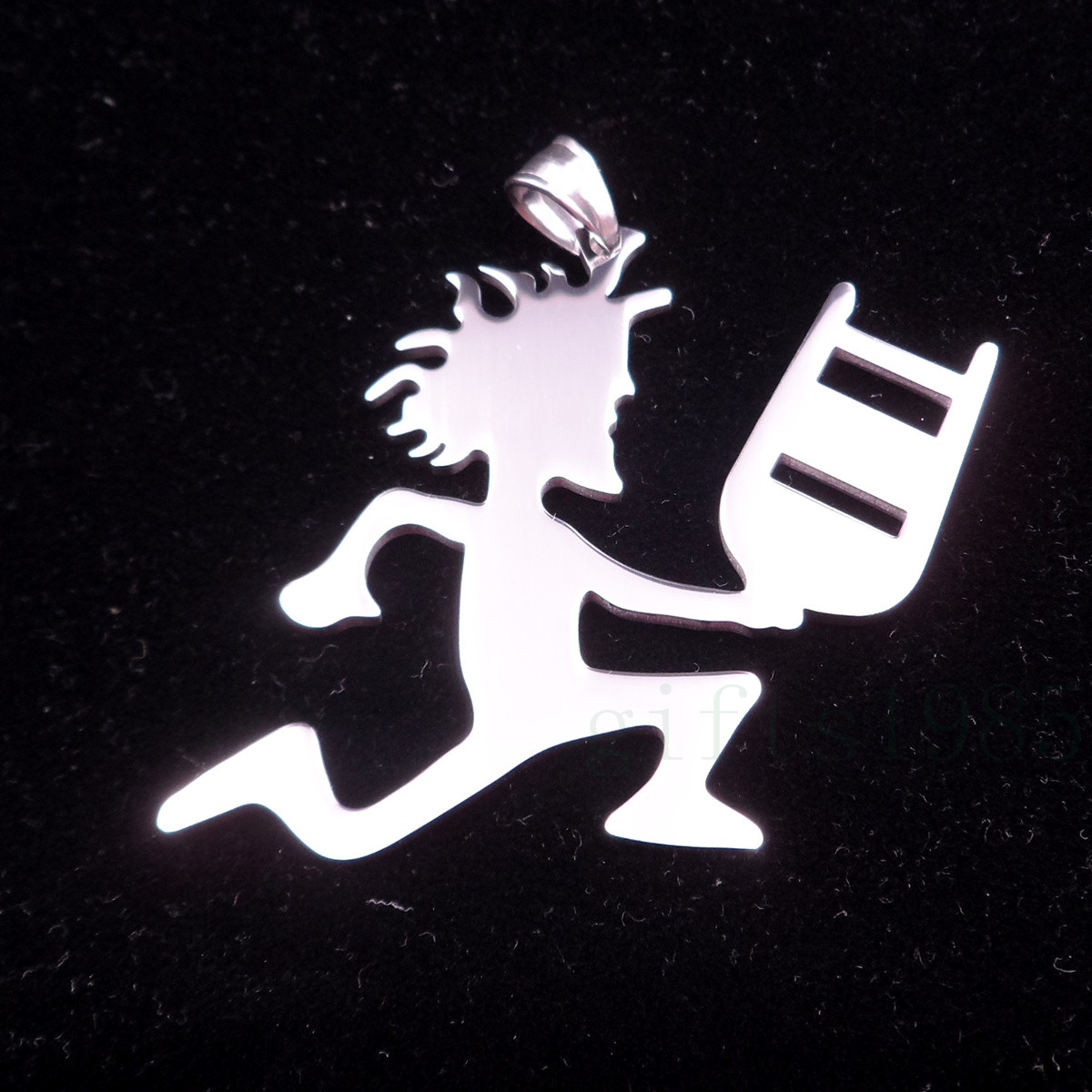 Best Selling silver ICP Jewelry Fashion Stainless Steel Hatchetman Mens Juggalette Pendant with 5mm 24 inch NK Curb chain Necklace