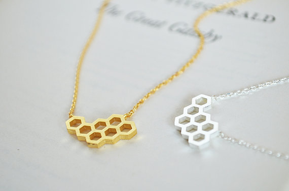 30PCS- B024 Gold Silver Cute Honeycomb Bracelets Beehive Bracelet Honey Bee Comb Hive Bracelet Hexagon Bracelet