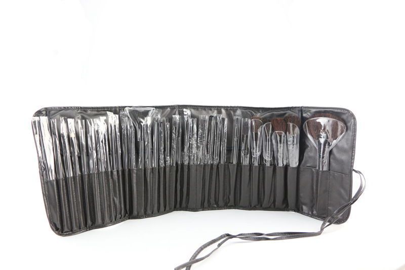 2015 Free Ship 32Pcs Professional Makeup Brushes make up Cosmetic Brush Set Kit Tool + Roll Up Case