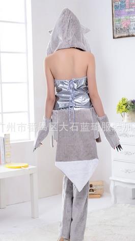 Newest Sexy Furry Fasching Wolf Cat Girl Halloween Costume Cosplay Fancy Party Dresses Full Set Xmas party clothing gift