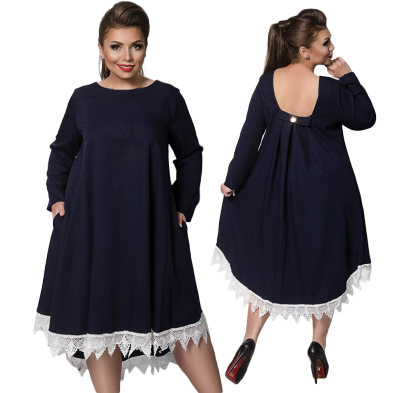 Plus size L-6XL 2017 new Russian women's dress size dress, spring and autumn pure fashion elegant dress NYC404 Factory outlet wholesale, Dark blue
Plus size L-6XL 2017 new Russian women's dress size dress, spring and autumn pure fashion elegant dress NYC404 Factory outlet wholesale, Dark blue