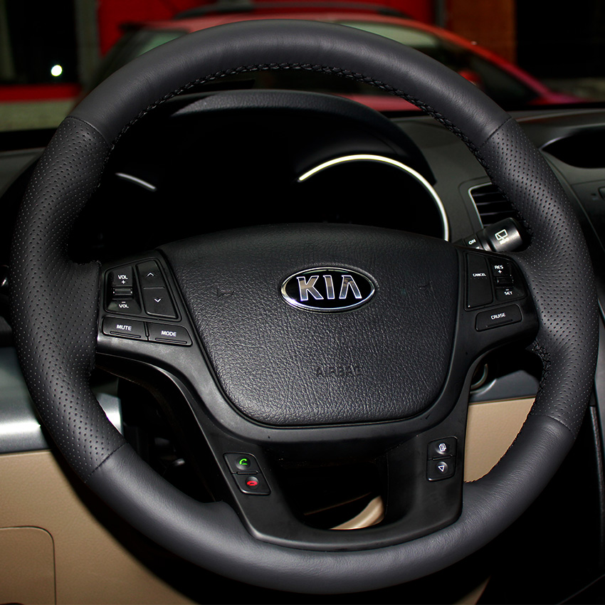 Case for KIA Sorento 2013 new model Steering wheel cover Genuine leather DIY Hand-stitch Car styling Interior decoration accessories