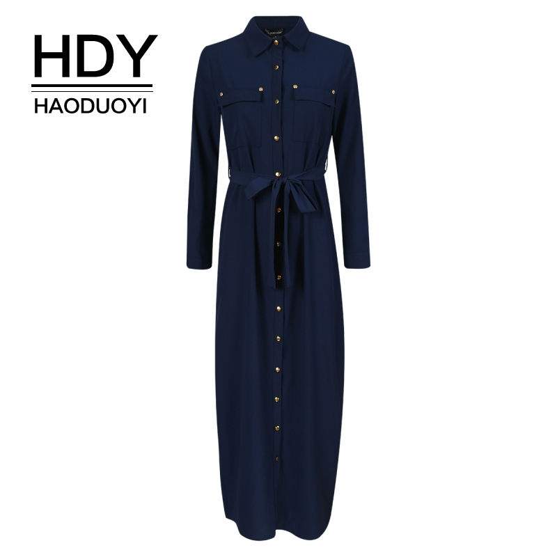 HDY Haoduoyi New Fashion Women Clothing Spring Drawstring Vintage Solid Navy Shirts Dress Single Breasted Casual Slim Maxi Dress q1109, Blue
HDY Haoduoyi New Fashion Women Clothing Spring Drawstring Vintage Solid Navy Shirts Dress Single Breasted Casual Slim Maxi Dress q1109, Blue