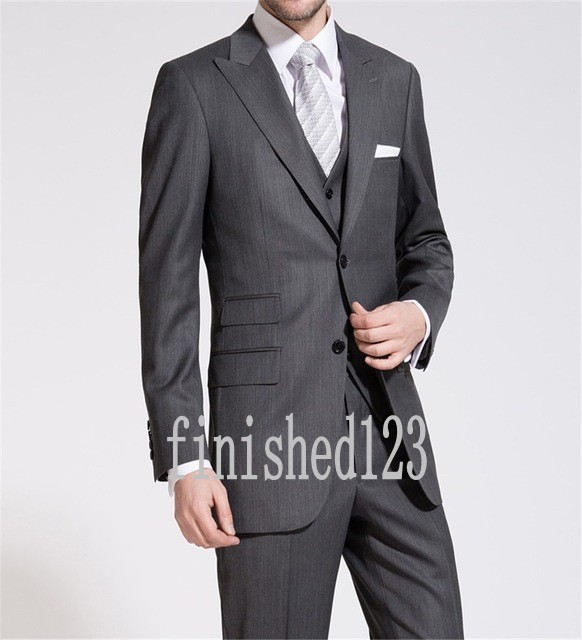 Custom Made Two Button Side Slit Gray Groom Tuxedos Peak Lapel Groomsmen Best Man Wedding Prom Dinner Suits (Jacket+Pants+Vest+Tie) G5154, Brown
Custom Made Two Button Side Slit Gray Groom Tuxedos Peak Lapel Groomsmen Best Man Wedding Prom Dinner Suits (Jacket+Pants+Vest+Tie) G5154, Brown