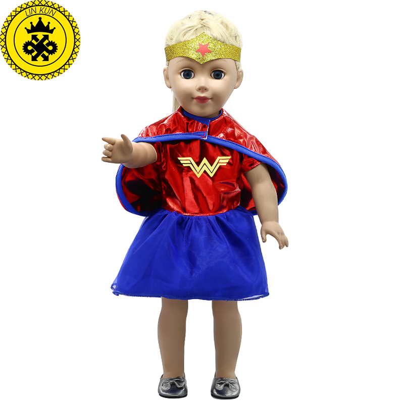 American Girl Doll Clothes Wonder Woman Cosplay Costume Doll Clothes for 18 inch Dolls Baby Born Doll Accessories MG-038
American Girl Doll Clothes Wonder Woman Cosplay Costume Doll Clothes for 18 inch Dolls Baby Born Doll Accessories MG-038