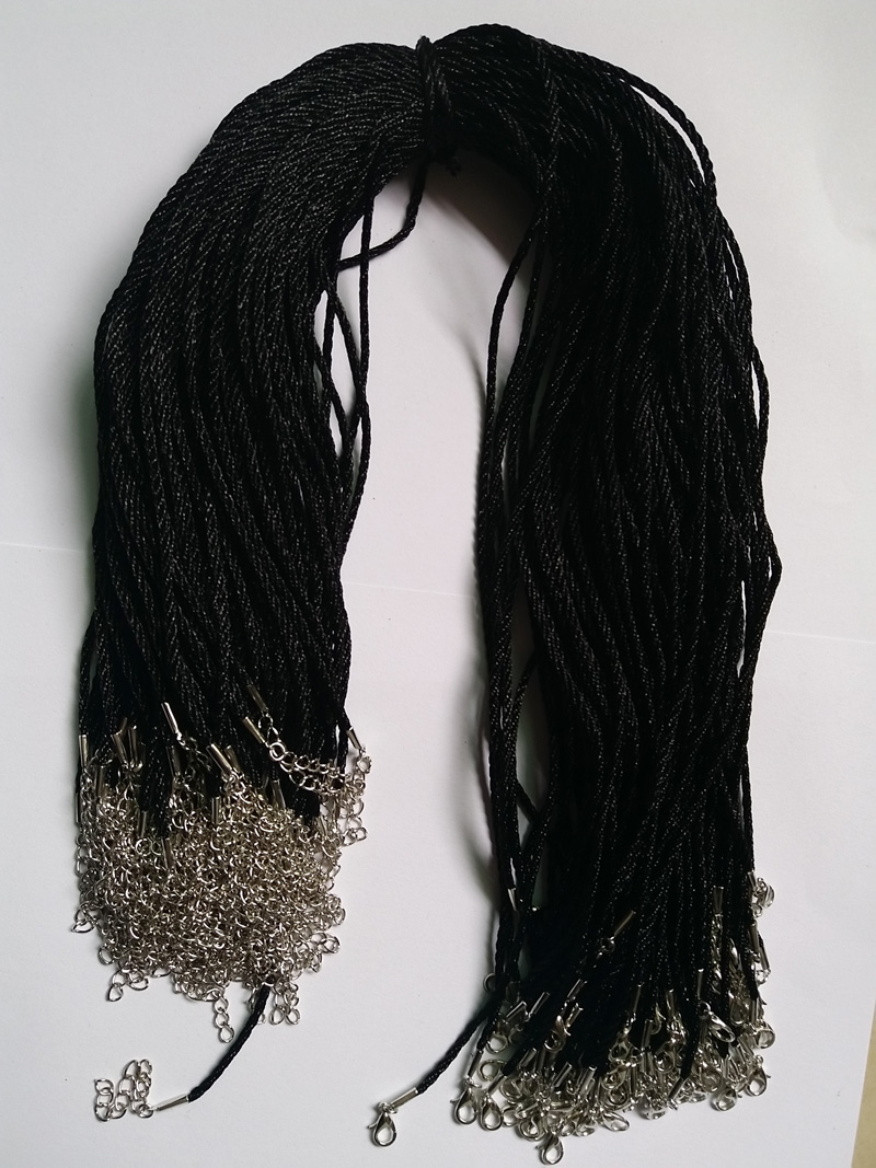 100pcs Black Satin Silk Necklace Cord 2.0mm/18'' 20'' 22'' 24'' with 2'' Extension Chain L, White;red
100pcs Black Satin Silk Necklace Cord 2.0mm/18'' 20'' 22'' 24'' with 2'' Extension Chain L, White;red