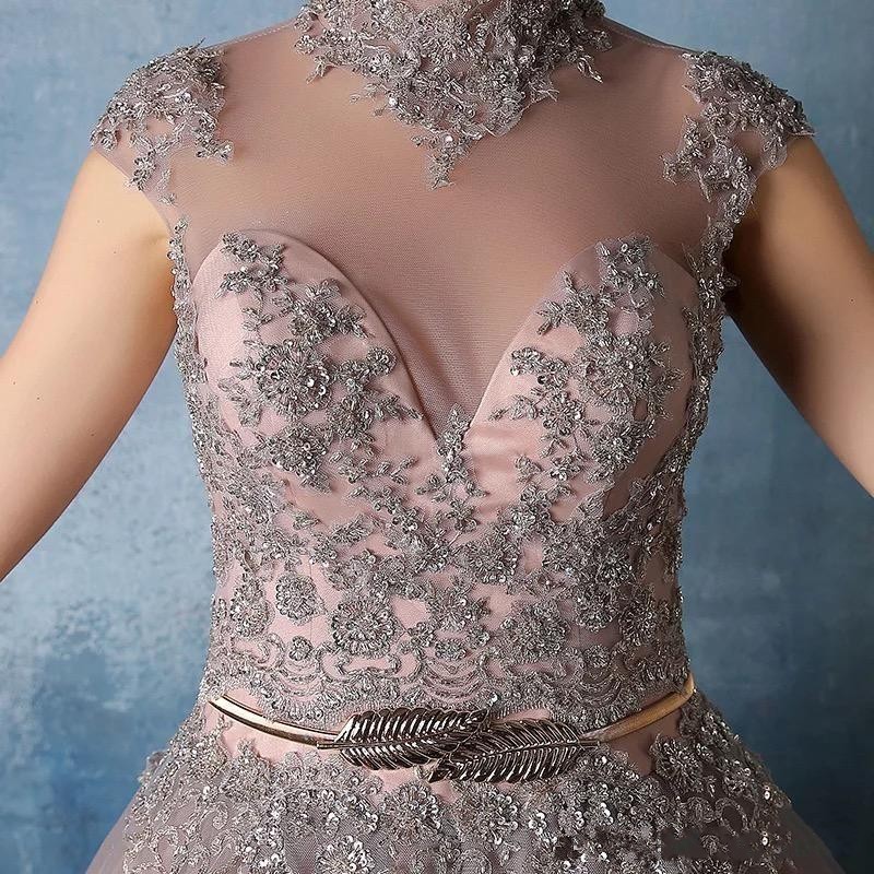 2019 New High Neck Quinceanera Dresses Lace Appliques with Crystal Beaded Ball Gown Sweet 16 Prom Gowns Vestidos De Quinceanera