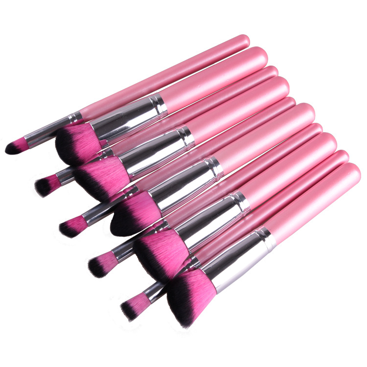 10pcs High-quality Professional Cosmetic Makeup Foundation Blending Blush Brush Set with Various Color Option